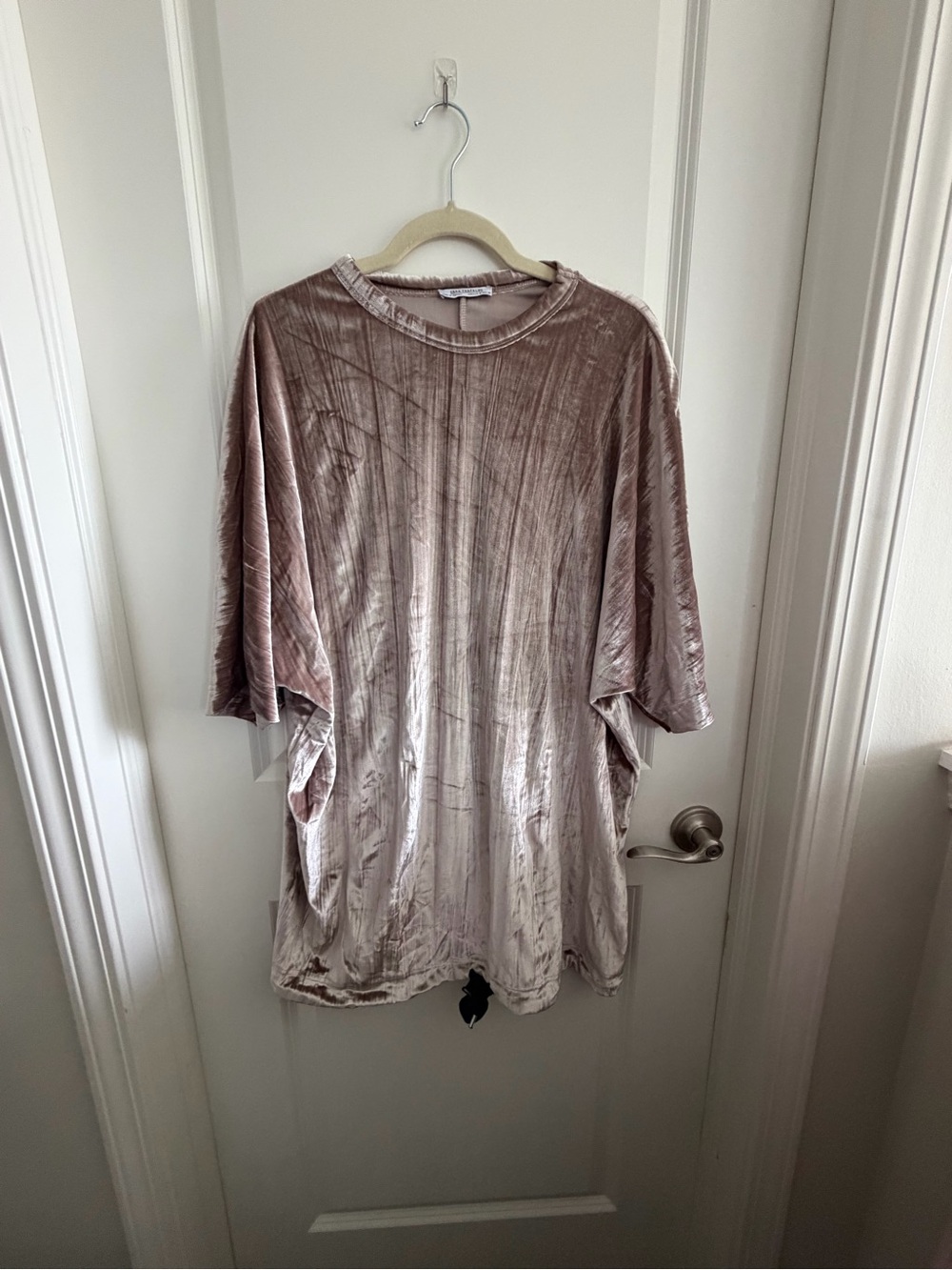 Zara Trafaluc Blush Velvet Tee